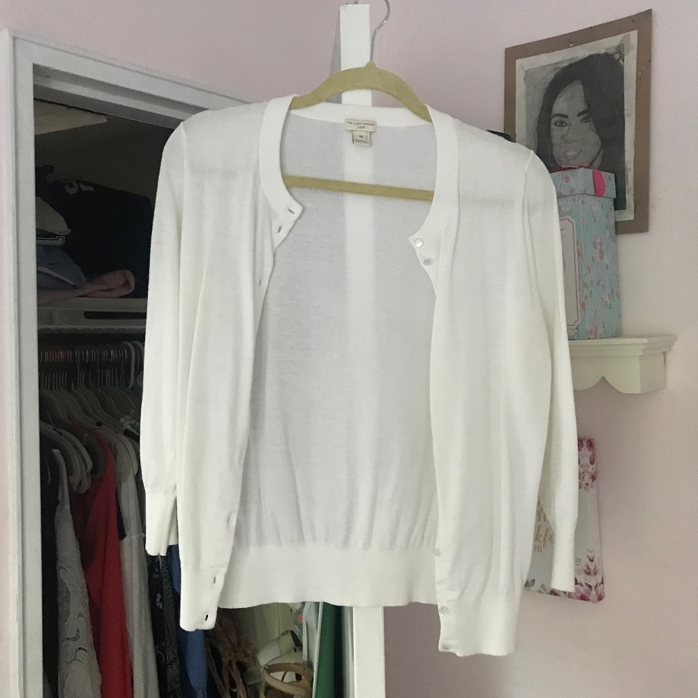 White J. Crew Cardigan